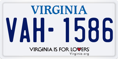 VA license plate VAH1586