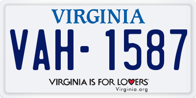 VA license plate VAH1587