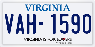 VA license plate VAH1590