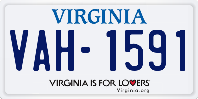 VA license plate VAH1591