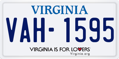 VA license plate VAH1595