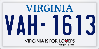 VA license plate VAH1613