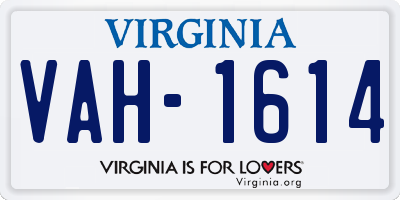VA license plate VAH1614