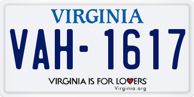 VA license plate VAH1617