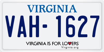 VA license plate VAH1627