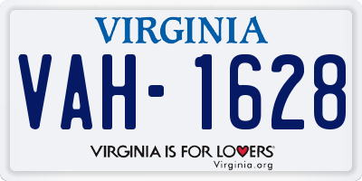 VA license plate VAH1628