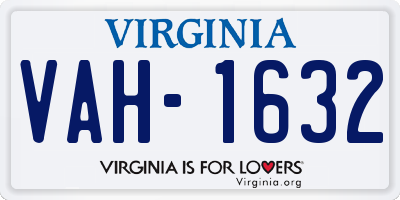VA license plate VAH1632