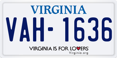 VA license plate VAH1636