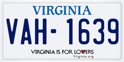 VA license plate VAH1639