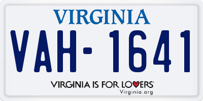VA license plate VAH1641