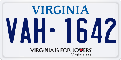 VA license plate VAH1642