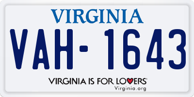 VA license plate VAH1643
