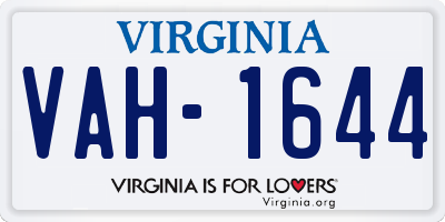 VA license plate VAH1644