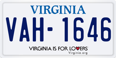 VA license plate VAH1646