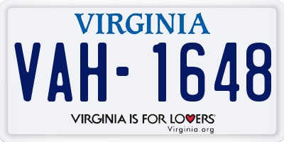 VA license plate VAH1648