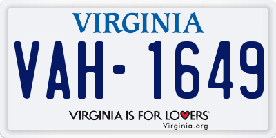 VA license plate VAH1649