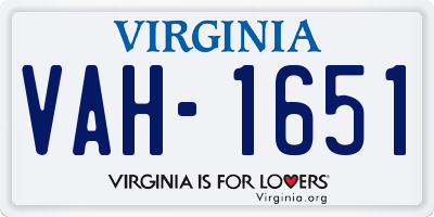 VA license plate VAH1651