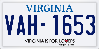 VA license plate VAH1653