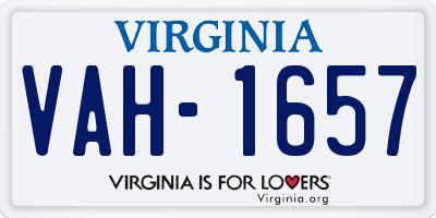 VA license plate VAH1657