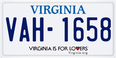VA license plate VAH1658