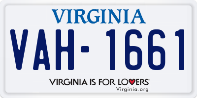 VA license plate VAH1661