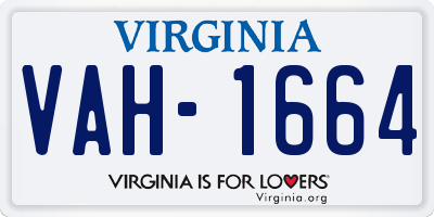 VA license plate VAH1664