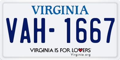 VA license plate VAH1667