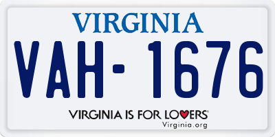 VA license plate VAH1676