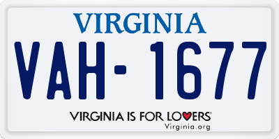 VA license plate VAH1677