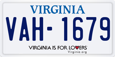 VA license plate VAH1679
