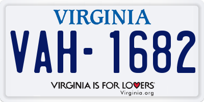 VA license plate VAH1682