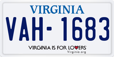 VA license plate VAH1683