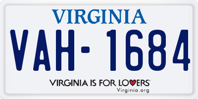 VA license plate VAH1684
