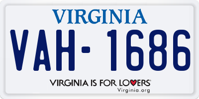 VA license plate VAH1686