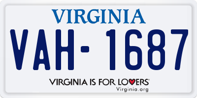 VA license plate VAH1687