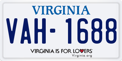 VA license plate VAH1688