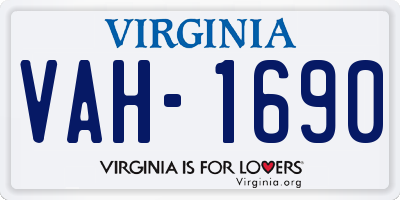 VA license plate VAH1690
