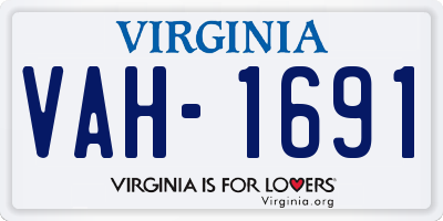 VA license plate VAH1691