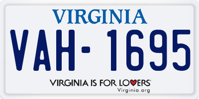 VA license plate VAH1695