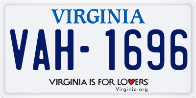 VA license plate VAH1696