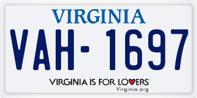 VA license plate VAH1697