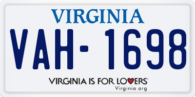 VA license plate VAH1698