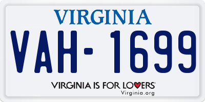 VA license plate VAH1699