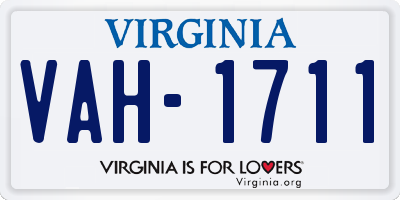 VA license plate VAH1711