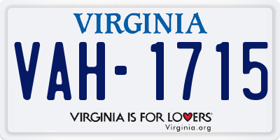 VA license plate VAH1715