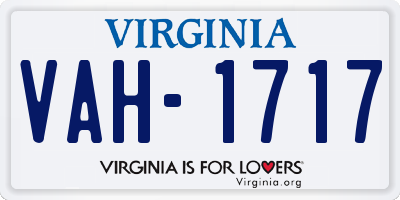 VA license plate VAH1717