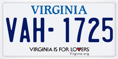 VA license plate VAH1725