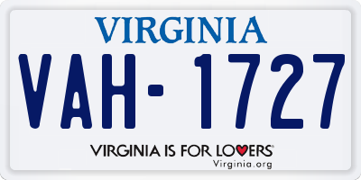 VA license plate VAH1727