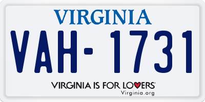 VA license plate VAH1731