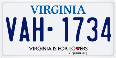 VA license plate VAH1734